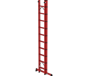 Sprossen-Schiebeleiter 2-teilig GFK mit nivello® Traverse | © MUNK GmbH
