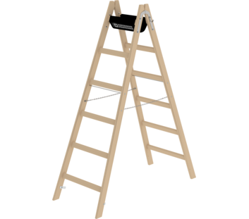 Double-sided rung ladder, wood, 2x6 rungs | © MUNK GmbH