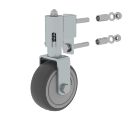 Spring-loaded castor for shelf ladder, left | © MUNK GmbH