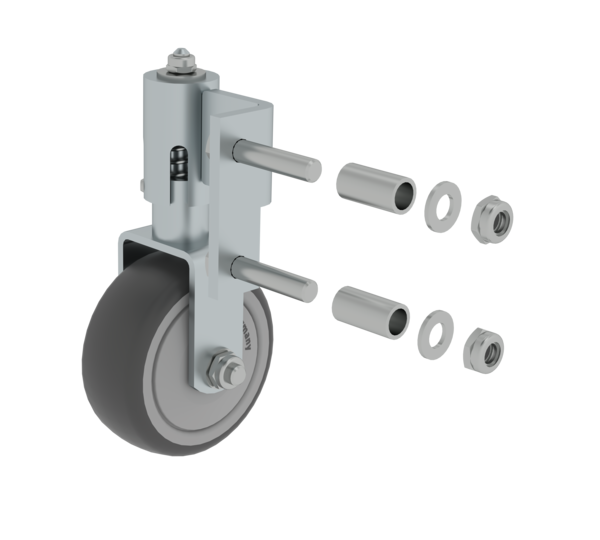 Feder-Lenkrolle Ø80mm rechts für Stufenleiter | © MUNK GmbH