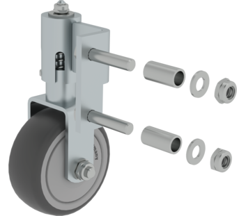 Feder-Lenkrolle Ø80mm rechts für Stufenleiter | © MUNK GmbH