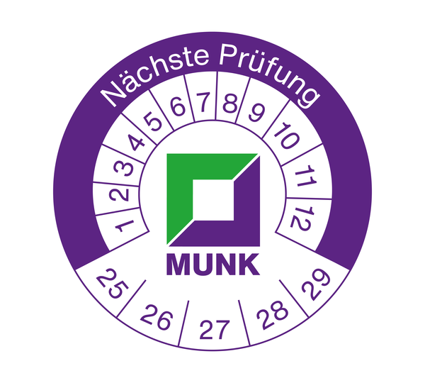 Produktaufkleber Prüfplakette | © MUNK GmbH