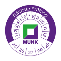 Produktaufkleber Prüfplakette | © MUNK GmbH