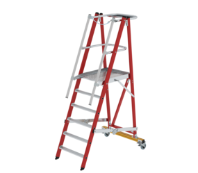 Platform ladder, RFG/alu, folding/mobile, 6 steps | © MUNK GmbH