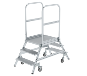 Plat.stairs,2-sid.acc. spr-load.cast. gr. alu,3 st | © MUNK GmbH