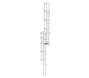 Mult-fl.vert. ladder w.back prot, anod.alu 12.12 m | © MUNK GmbH