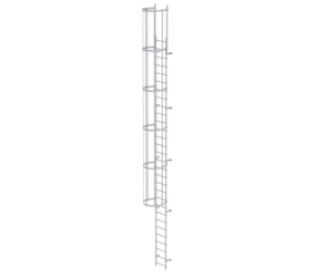 Sing.fl. vertical ladder w.bk prot.anod.alu.9.60m | © MUNK GmbH