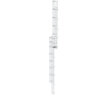 Mult-fl.vert. ladder w.back prot, anod.alu 17.16 m | © MUNK GmbH