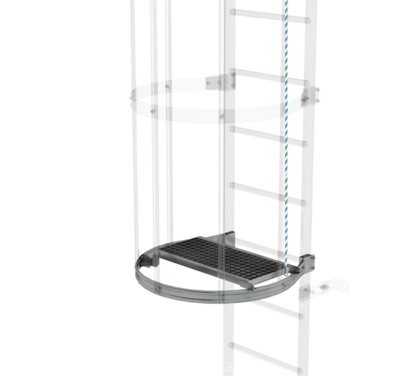 Intermediate platform, folding, galv. steel | © MUNK GmbH