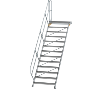 Stairs w. plat. 45° st.wid. 1,000 mm, 13 st, gr.al | © MUNK GmbH