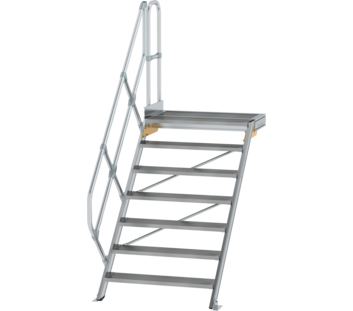 Esc. PF 45° larg. mar. 1000 mm, 7 mar., alu strié | © MUNK GmbH