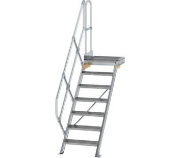 Esc. PF 45° larg. mar. 600 mm, 7 mar., alu strié | © MUNK GmbH