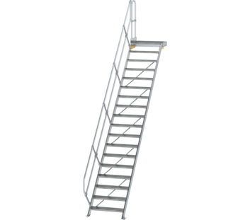 Esc. PF 45° larg. mar. 800 mm, 18 mar., alu strié | © MUNK GmbH