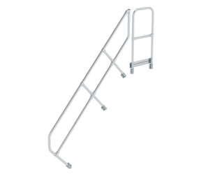 Stairs w. plat. 45° 2nd handrail for 8 steps, 45° | © MUNK GmbH