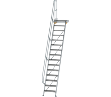 Treppe m. PF 60° St.br. 600 mm, 15 St., Alu ger. | © MUNK GmbH