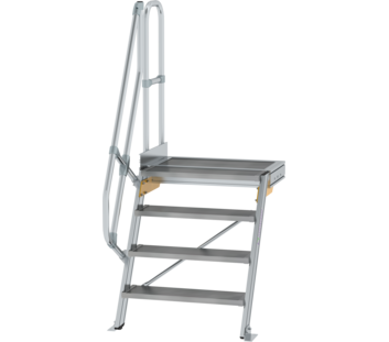 Stairs w. plat. 60° st. wid. 800 mm, 4 st, gr.alu | © MUNK GmbH