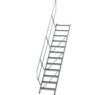 Stairs 45° step width 600 mm, 12 steps, gr. alu | © MUNK GmbH