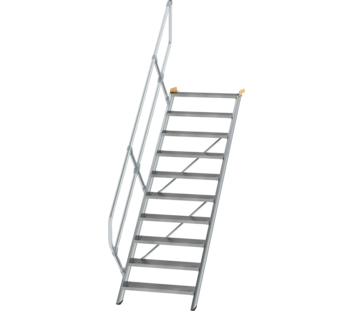 Stairs 45° step width 800 mm, 10 steps, gr. alu | © MUNK GmbH