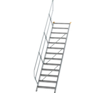 Stairs 45° step width 800 mm, 13 steps, gr. alu | © MUNK GmbH