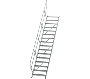 Stairs 45° step width 800 mm, 16 steps, gr. alu | © MUNK GmbH