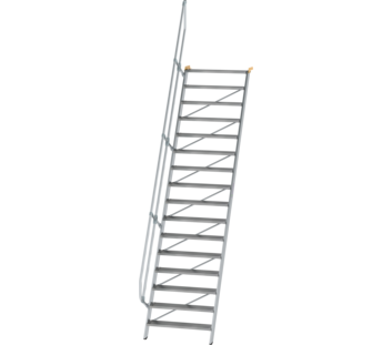 Stairs 60° step width 1,000 mm, 16 steps, gr. alu | © MUNK GmbH