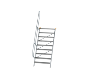 Stairs 60° step width 1,000 mm, 9 steps, gr. alu | © MUNK GmbH