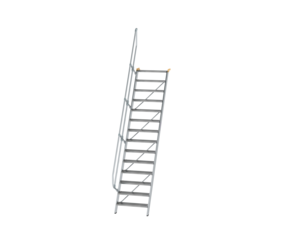 Stairs 60° step width 800 mm, 14 steps, gr. alu | © MUNK GmbH