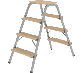 Escabeau acier-bois, 2 x 4 marches | © MUNK GmbH