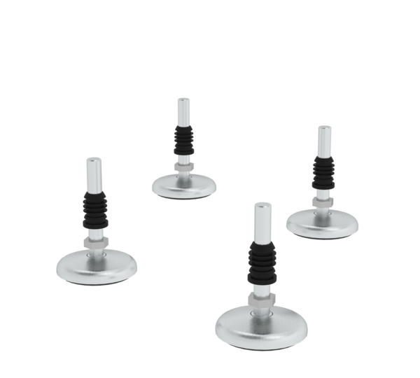 Fußplatten für Aluminium-Arbeitspodest starr,  | © MUNK GmbH