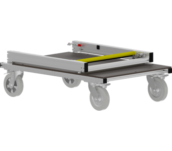 Caisson à roulettes avec unité de commande rabattable, en position rabattue | © MUNK GmbH