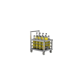 Trolley for oxygen canisters stepped | © MUNK GmbH