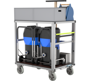 Rollcontainer Wasserschaden mit zwei Wassersauger | © MUNK GmbH