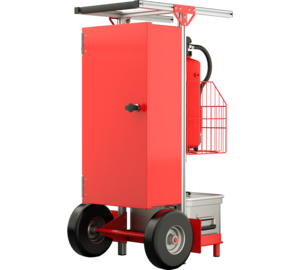SafeCaddy® "Mobile Brandmeldeanlage" mit Beladung, Rückseite | © MUNK GmbH