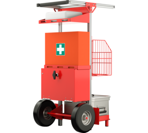 SafeCaddy® "Erste Hilfe" mit Beladung, Rückseite | © MUNK GmbH