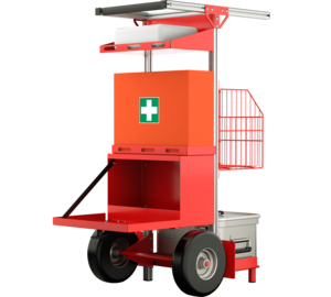 SafeCaddy® "Erste Hilfe" mit Beladung, Rückseite geöffnet | © MUNK GmbH