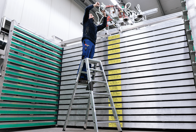 Nivello ladder shoe on 2-sided ladder in fact. | © MUNK GmbH