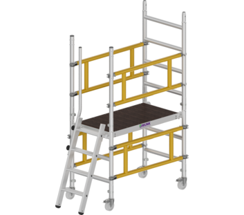 Plateforme de montage mobile avec échelle suspendue et kit de garde-corps | © MUNK GmbH