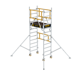 FlexxTower one-person scaffold with guardrail in front | © MUNK GmbH