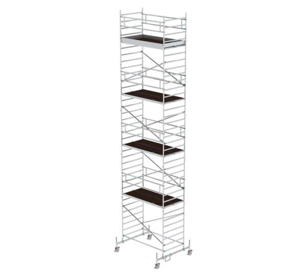 Rollgerüst 1,35x2,45 m mit Fahrbalken & Doppel-Plattform, Plattformhöhe 9,45 m | © MUNK GmbH Rollg. 1,35x2,45mm. Fahrb. & Dp.-PF, PF-H. 9,45m | © MUNK GmbH