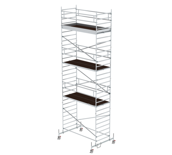 Rollgerüst 1,35 x 3,0 m mit Fahrbalken und Doppel-Plattform Plattformhöhe 7,45 m | © MUNK GmbH Rollgerüst 1,35x3,0m m. Fahrb. & Dp-PF PF-H 7,45m | © MUNK GmbH