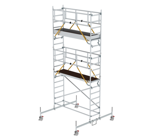Rollgerüst SG 2,45x0,75 m m mit Fahrbalken, Plattformhöhe 4,66 m | © MUNK GmbH Rollger. SG 2,45x0,75 m m m. Fahrb., PF-Höhe 4,66 m | © MUNK GmbH