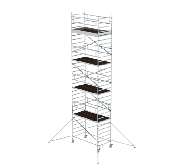Rollgerüst 1,35x2,45 m mit Ausleger & Doppel-Plattform, Plattformhöhe 8,35 m | © MUNK GmbH Rollg. 1,35x2,45mm. Ausl. & Dp.-PF, PF-H. 8,35m | © MUNK GmbH