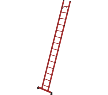 GRP rung single ladder with nivello® traverse 14 steps | © MUNK GmbH