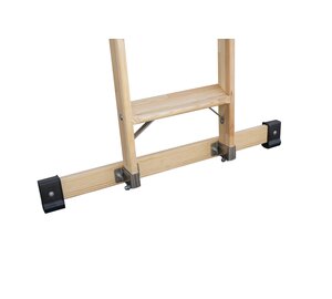 Step straight ladder wood w stabiliser, 12 steps | © MUNK GmbH