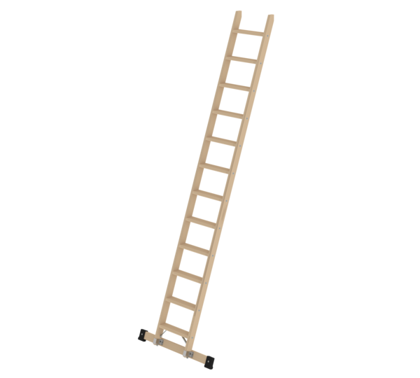 Step straight ladder wood w stabiliser, 12 steps | © MUNK GmbH