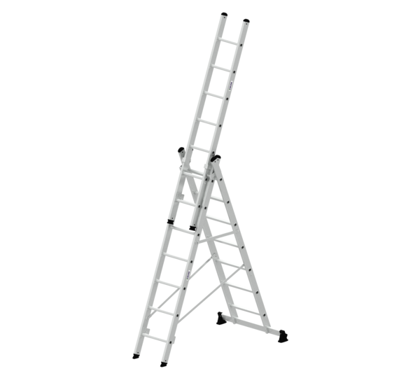 Mehrzweckleiter 3-teilig mit nivello®-Traverse  | © MUNK GmbH MZ-Leiter 3-tlg. m. nivello-Trav. , 3x7 Sp. | © MUNK GmbH