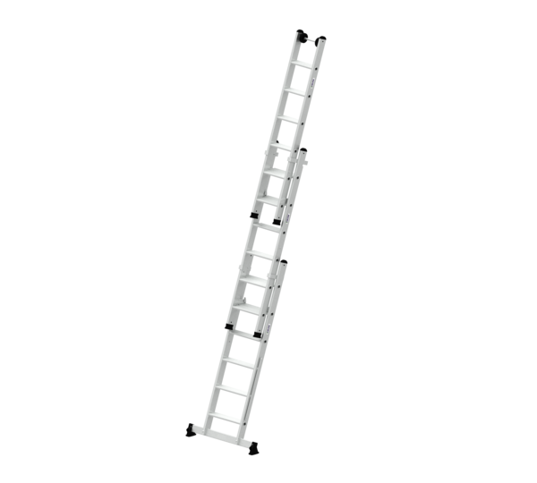 Échelle polyvalente à marches, 3 parties, traverse nivello®, 3x6 marches | © MUNK GmbH Échelle polyvalente à marches en 3 parties | © MUNK GmbH