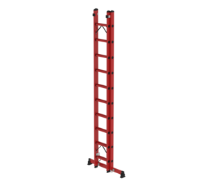 Sprossen-Schiebeleiter 2-teilig GFK mit nivello® Traverse | © MUNK GmbH