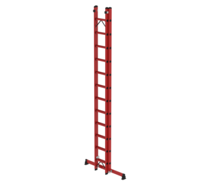 Sprossen-Schiebeleiter 2-teilig GFK mit nivello® Traverse 2x12 Sprossen | © MUNK GmbH