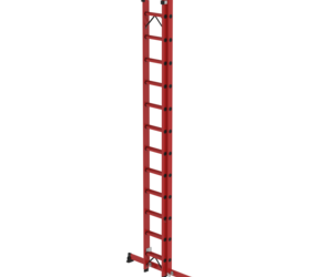 Sprossen-Schiebeleiter 2-teilig GFK mit nivello® Traverse 2x12 Sprossen | © MUNK GmbH